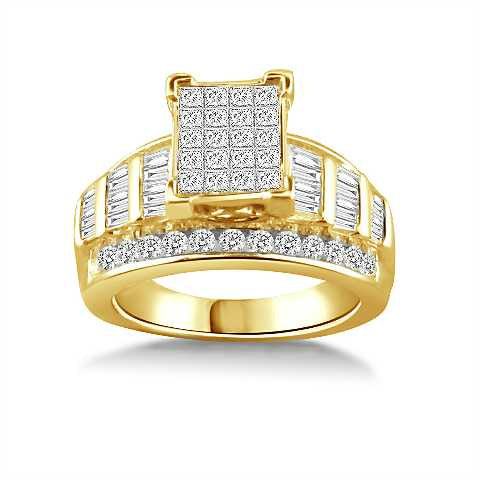 10ky 1.50tw Princess Invisible Diamond Ring 65197Y