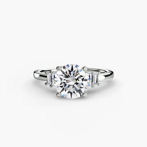 Baguette Accent Solitaire Engagement Ring available for sale at John Smeal Jewelry in Macon, GA