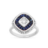 14K 0.13CT Diamond Sapphire Ring