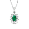 14K 0.05ct Diamond Emerald Pendant