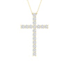 14K 1.00CT Certified Lab Grown Diamond Cross Pendant ( IGI Certified )