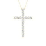 14K 1.00CT Certified Lab Grown Diamond Cross Pendant ( IGI Certified )