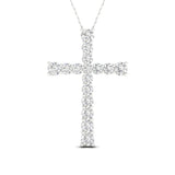 14K 2.00CT Lab Diamond Cross Pendant