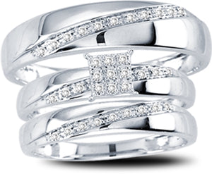 Gorgeous Diamond Trio Ring Set