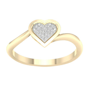 Heart Diamond Ring with Gold Band