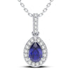 14K 0.10CT Diamond Sapphire Pendant