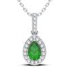 14K 0.10CT Diamond Emerald Pendant