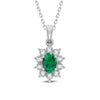 10K 0.05ct Diamond Emerald Pendant