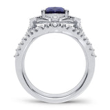 14K 0.90CT Diamond Sapphire Ring