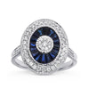 14K 0.41CT Diamond Sapphire Ring