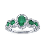 14K 0.45CT Diamond Emerald Ring