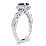 14K 0.25CT Diamond Sapphire Ring