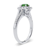 14K 0.33CT Diamond Emerald Ring