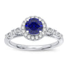 14K 0.10CT Diamond Sapphire Ring