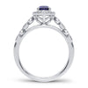 14K 0.10CT Diamond Sapphire Ring