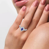 14K 0.28CT Diamond Sapphire Ring