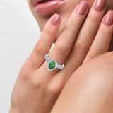 14K 0.28CT Diamond Emerald Ring