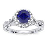 14K 0.20CT Diamond Sapphire Ring